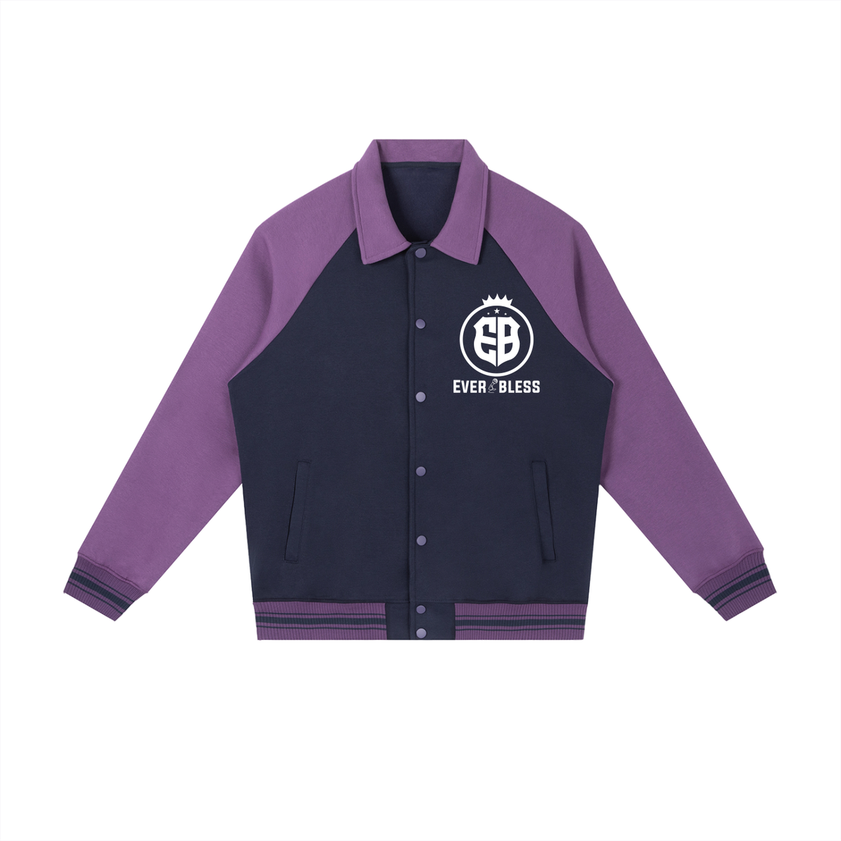 Contrast Raglan Sleeve Baseball Jacket