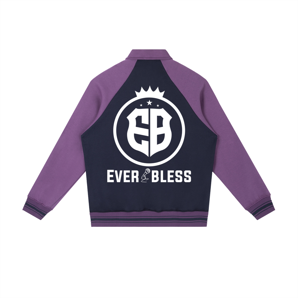 Contrast Raglan Sleeve Baseball Jacket