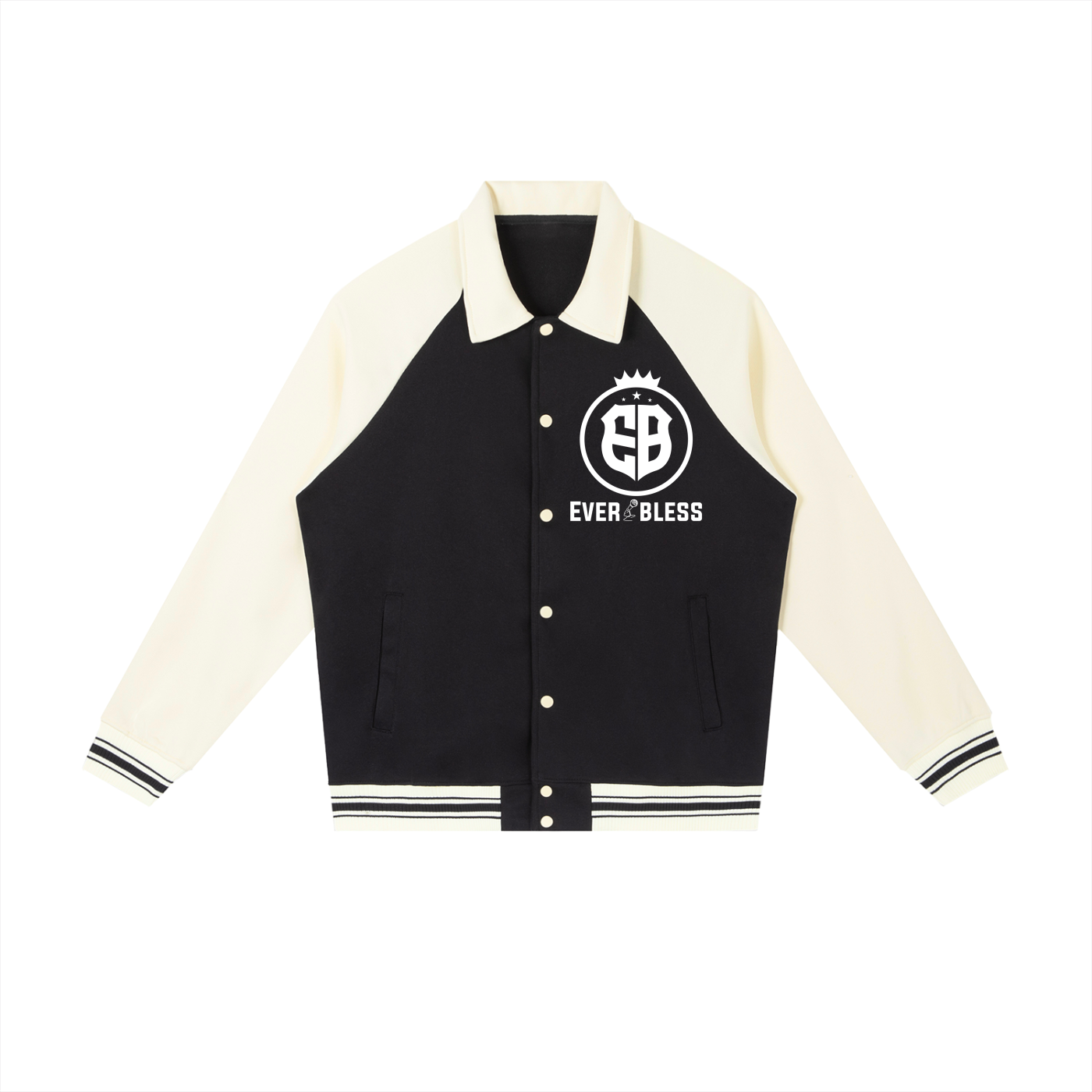 Contrast Raglan Sleeve Baseball Jacket