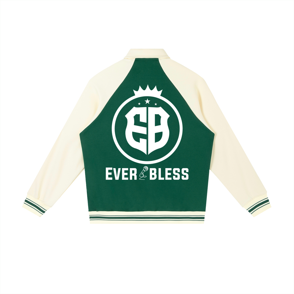 Contrast Raglan Sleeve Baseball Jacket