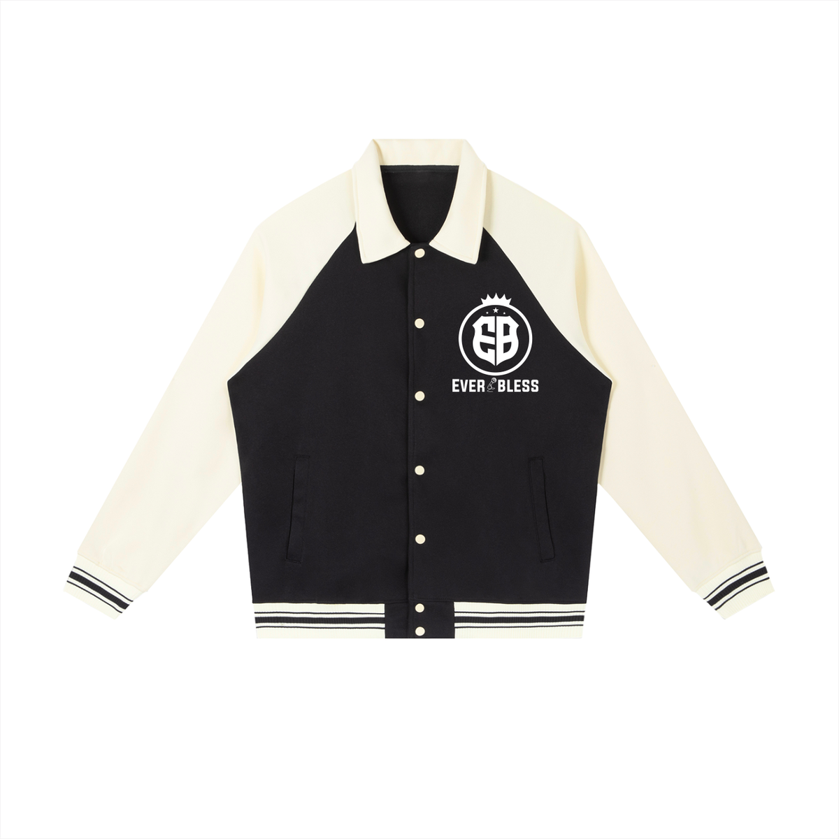 Contrast Raglan Sleeve Baseball Jacket