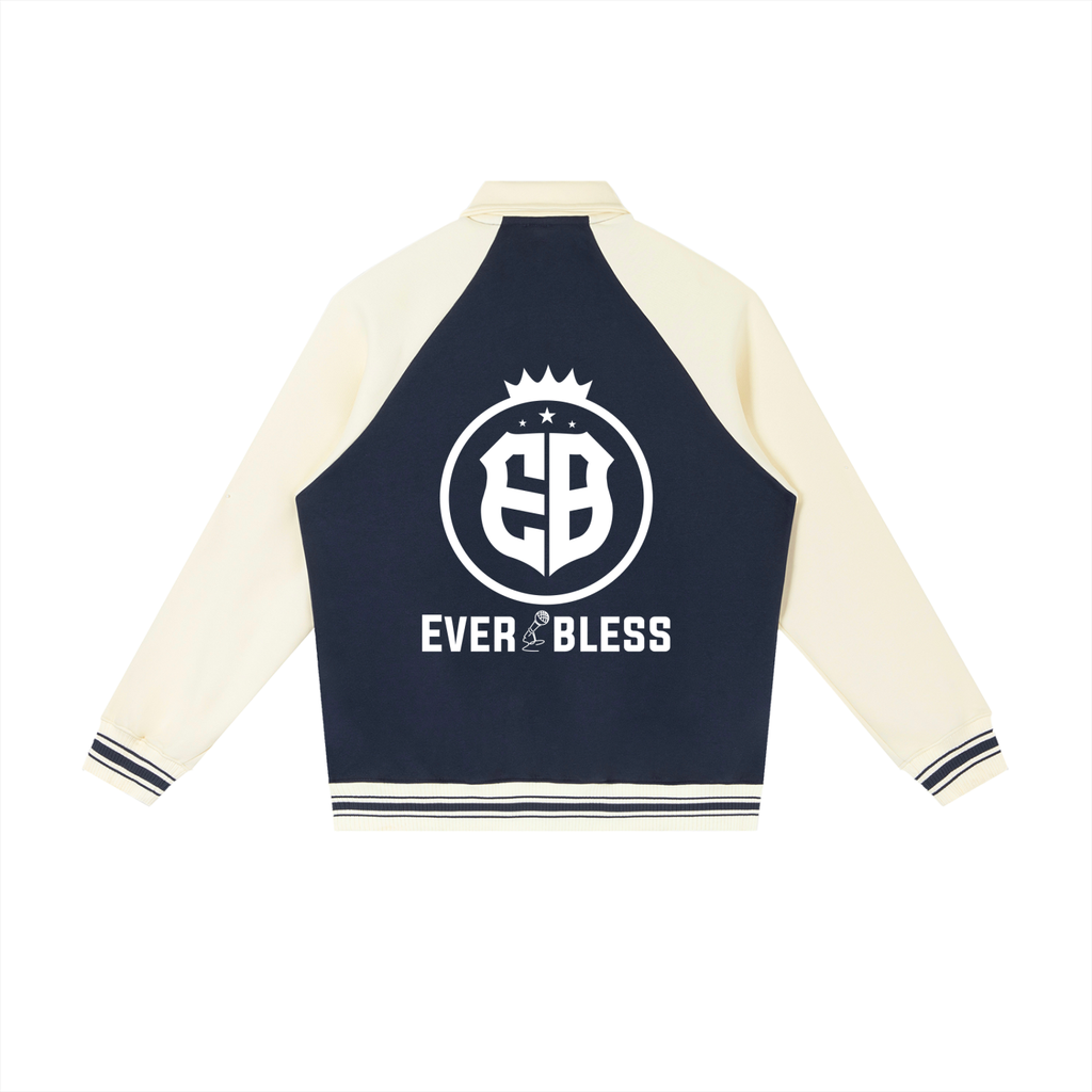 Contrast Raglan Sleeve Baseball Jacket