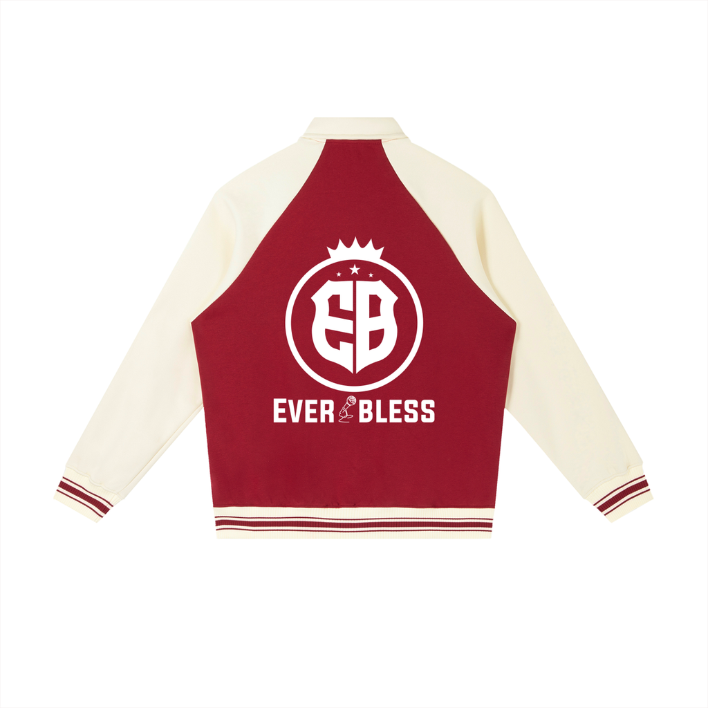 Contrast Raglan Sleeve Baseball Jacket