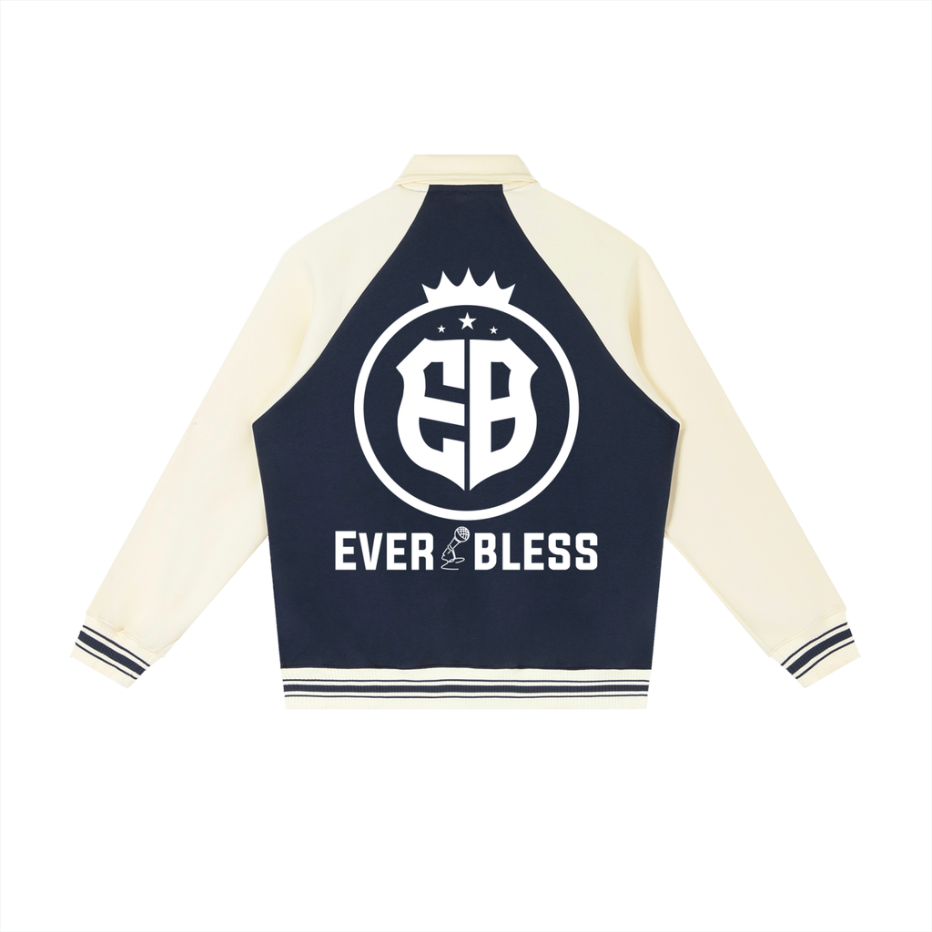 Contrast Raglan Sleeve Baseball Jacket
