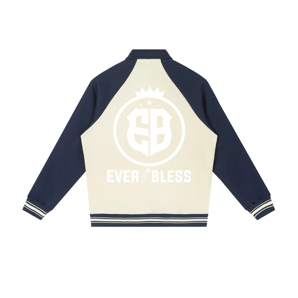 Contrast Raglan Sleeve Baseball Jacket