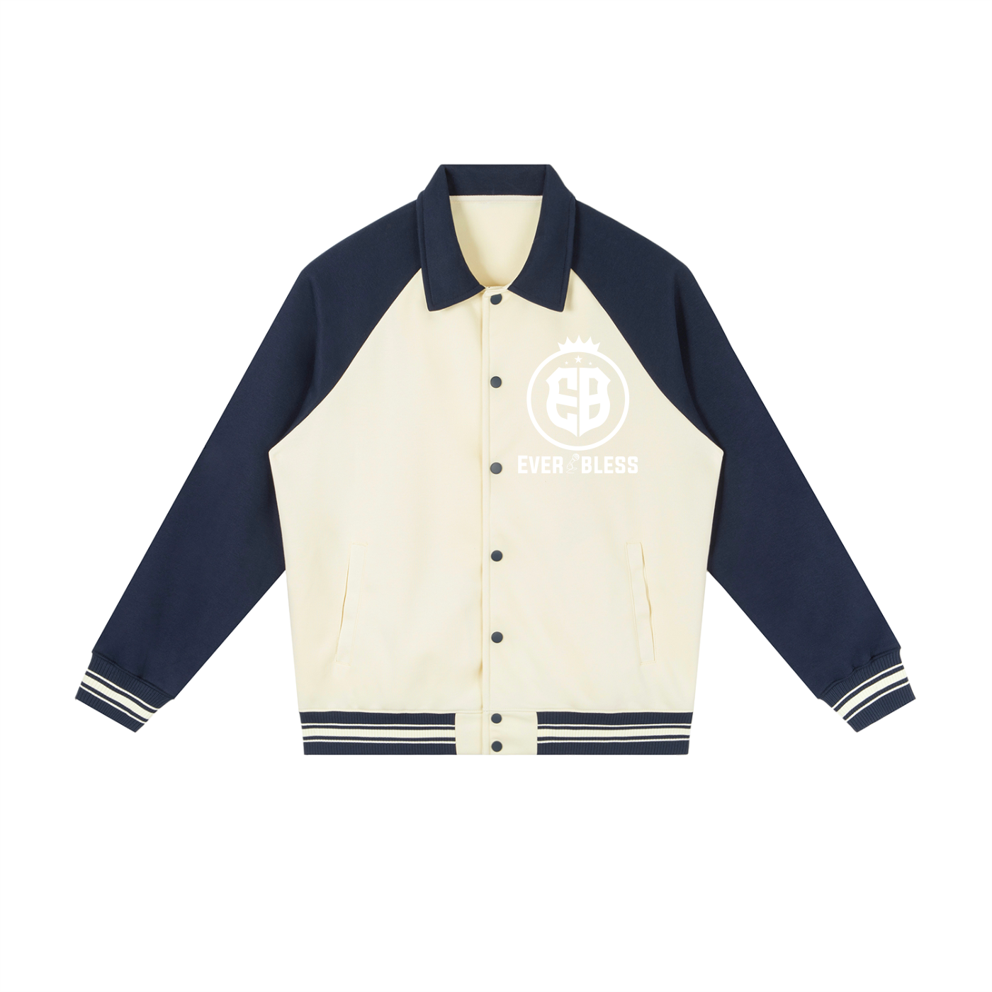 Contrast Raglan Sleeve Baseball Jacket