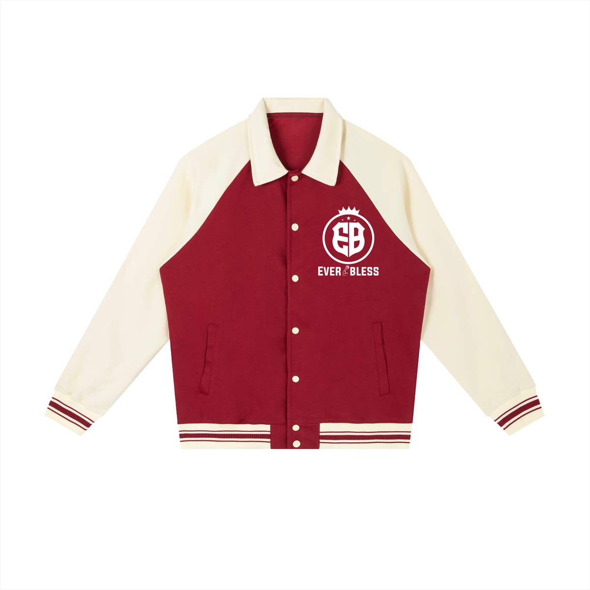 Contrast Raglan Sleeve Baseball Jacket