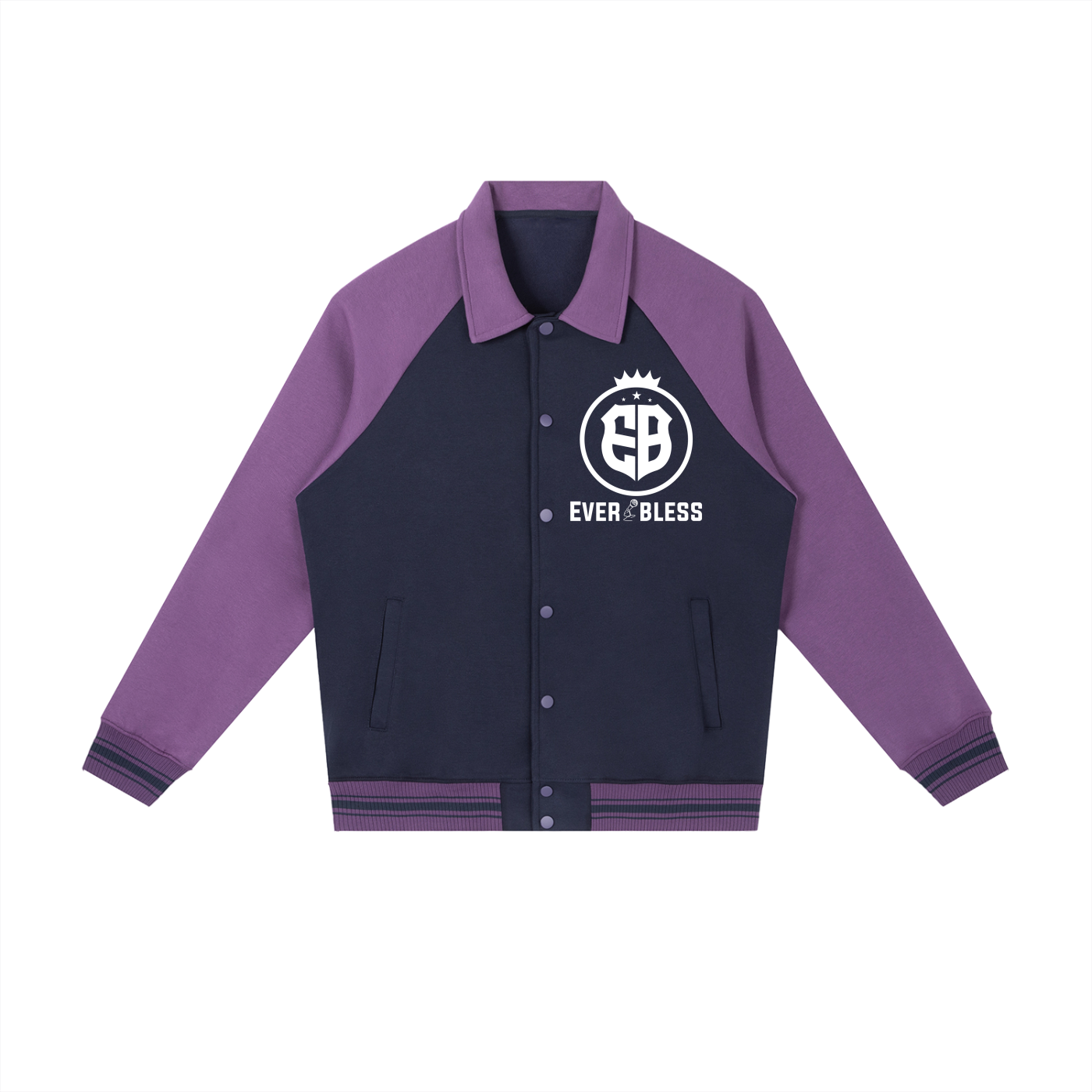 Contrast Raglan Sleeve Baseball Jacket