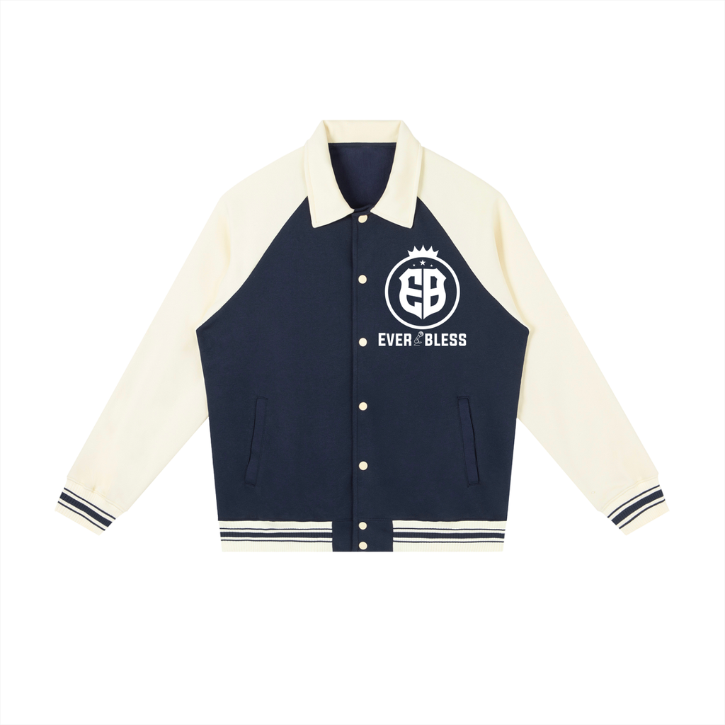 Contrast Raglan Sleeve Baseball Jacket