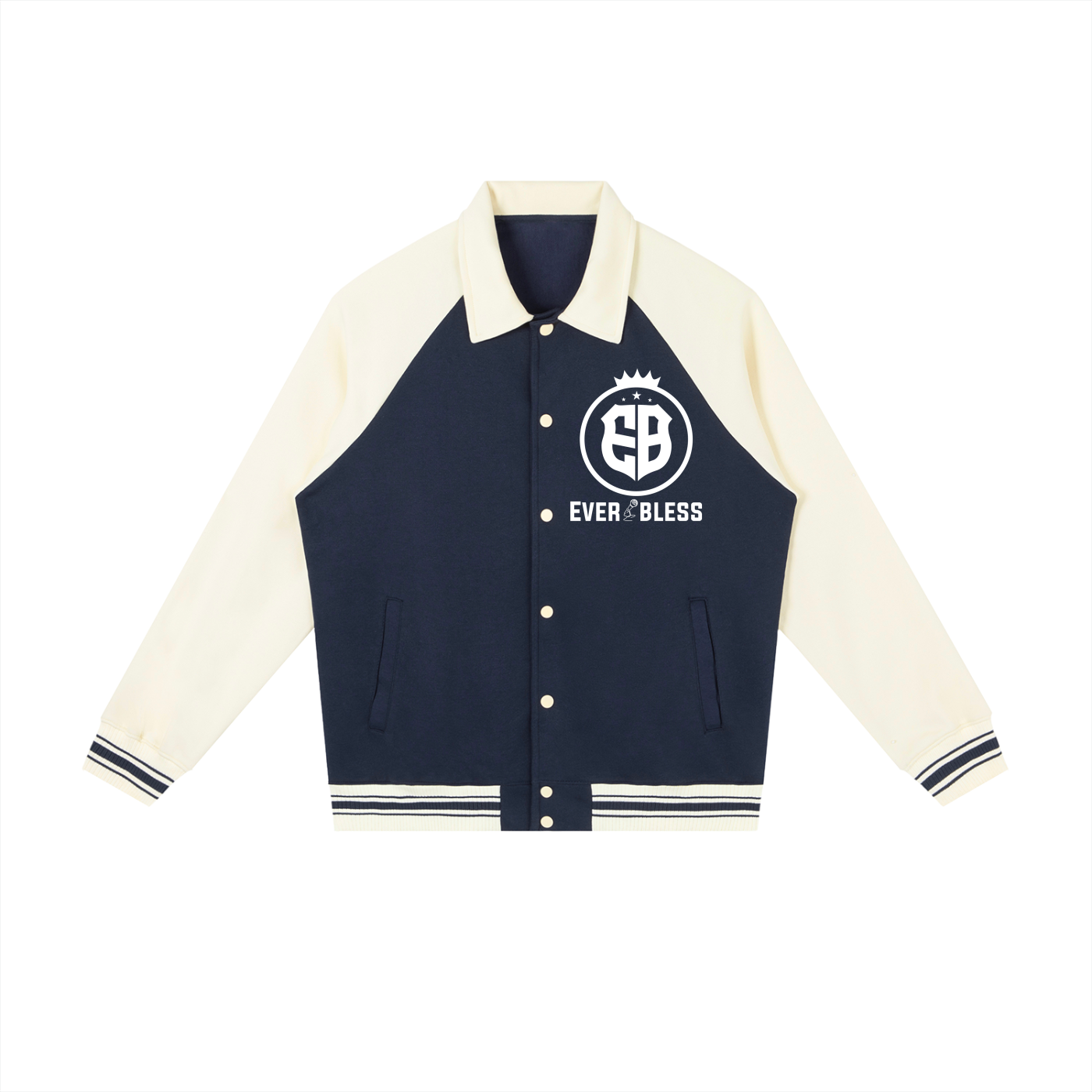 Contrast Raglan Sleeve Baseball Jacket