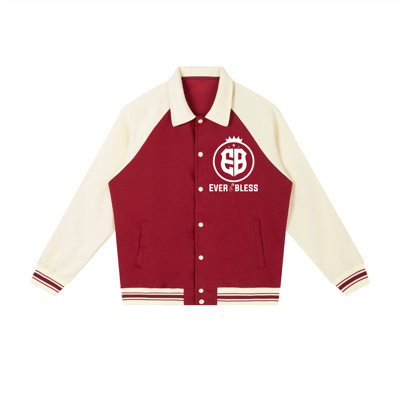 Contrast Raglan Sleeve Baseball Jacket