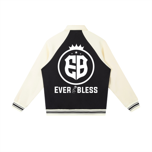 Contrast Raglan Sleeve Baseball Jacket