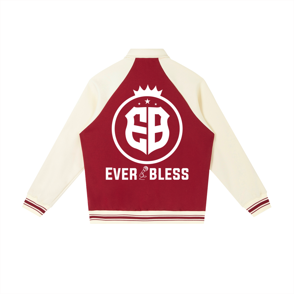 Contrast Raglan Sleeve Baseball Jacket